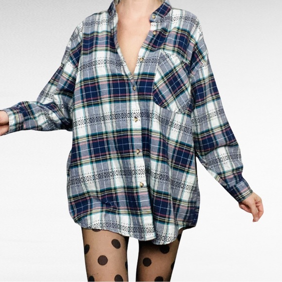 VINTAGE | 1980’s Gitano Plaid Embroidered Preppy Plus Size Button Down Shirt - Picture 4 of 14